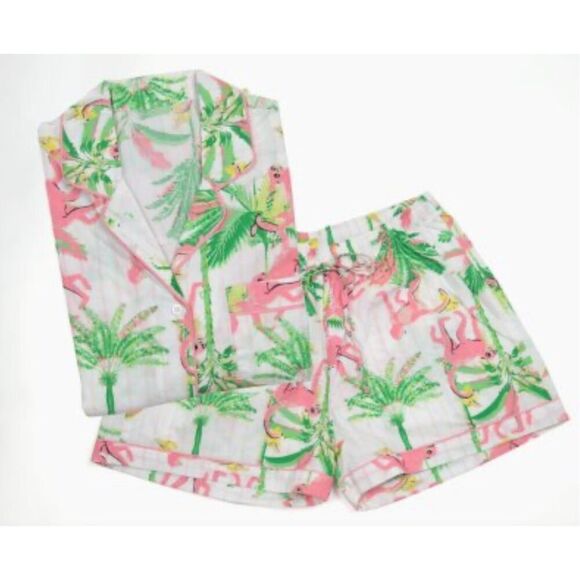 8 Oak Lane Women's Monkeys Long Sleeve Cotton Shorts Set, L/XL $89 B31 - Picture 2 of 8